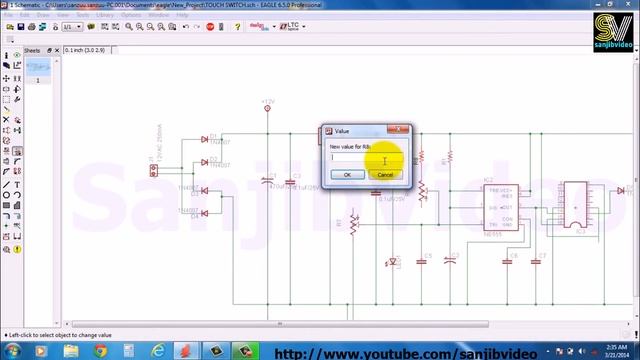 EAGLE # 4 of 12 : ADD/EDIT COMPONENT VALUE : How to Design Circuit смотреть онлайн