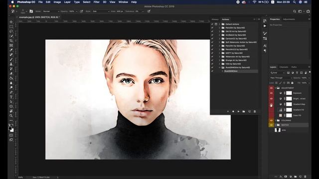 IllustRAWtion Photoshop Action Tutorial смотреть онлайн