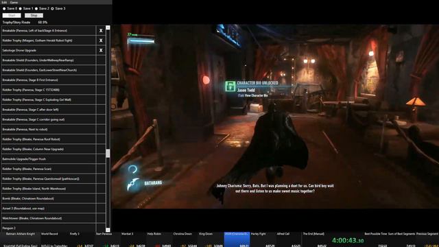Batman Arkham Knight 100% Speedrun Former WR 8:00:00