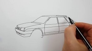 Автомобиль Лада ВАЗ-2109 - Как Нарисовать Машину - Рисуем машинки для детей