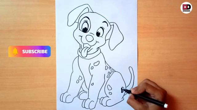 How to Draw a Puppy From 101 Dalmatians Step by Step || Draw Dalmatian Dog смотреть онлайн