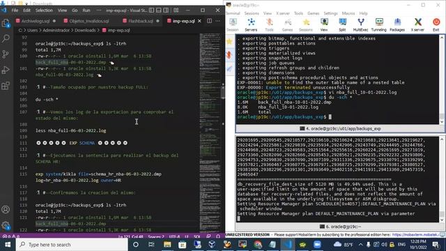 Oracle DBA - Laboratorio exp - Backups Logicos - 01-10-2022 смотреть онлайн