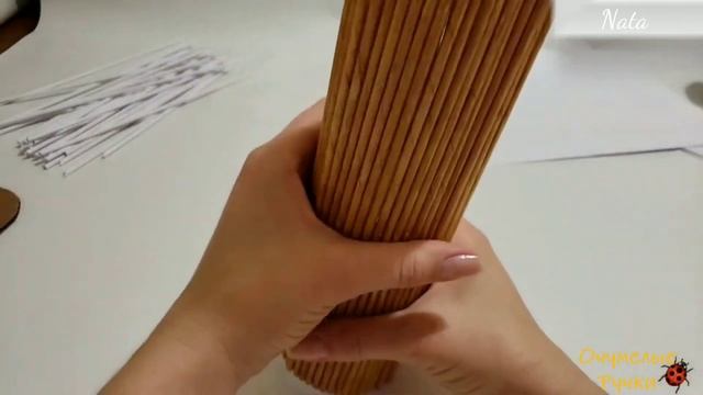 Из бумажных трубочек. Поделки из бумаги. Paper craft idea. Flower vase. смотреть онлайн
