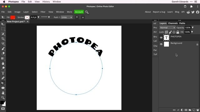 Photopea Tutorial: How to Type Text in a Circle! [Great technique for T Shirt design, logos] смотреть онлайн