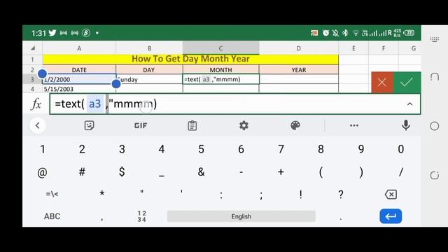 How to Get Day Month and Year in Excel on cell phone ? смотреть онлайн