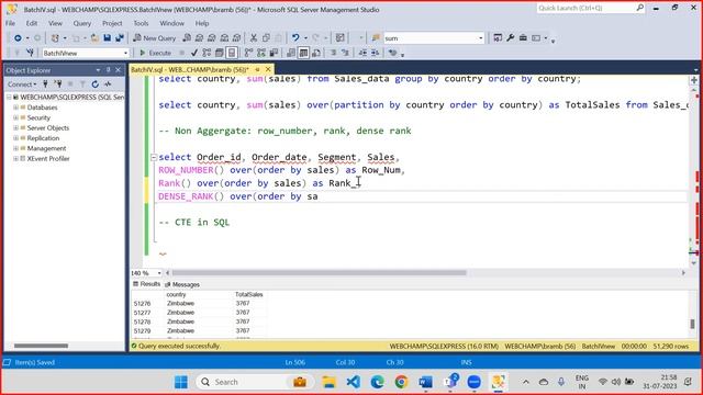 Day 23 SQL Server: Window Functions (Aggragate & Non-Aggregate) - Rank, DenseRank & Row_Number & CT смотреть онлайн