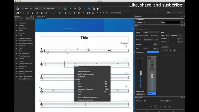 Musescore 3: How To Add Arpeggio(s) And Glissando(s)