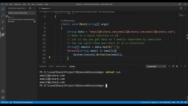 Split string in C# смотреть онлайн