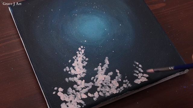 Midnight Cherry Blossom / Let's Paint With Me / Demonstration / PaintingTutorial