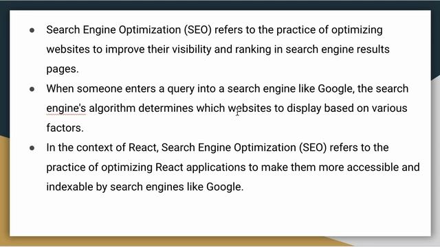 "Mini Video on ReactJs: What is SEO | Interview Questions & Answers (2023) [English]" смотреть онлайн