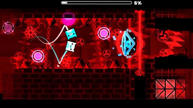 Фарш смертей на медиум демоне Dead Moon. Geometry Dash 1 часть прохождения демона. смотреть онлайн