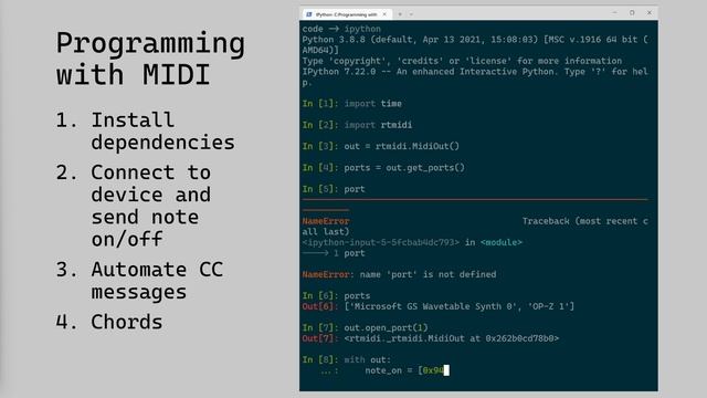 Programming with MIDI in Python | Getting started and sending MIDI Messages смотреть онлайн
