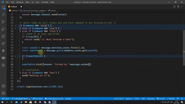 [OUTDATED] - Discord.js #3 | Kick & Ban Command смотреть онлайн