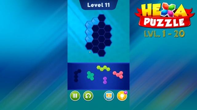 Hexa puzzle game walkthrough level 1 - 20 смотреть онлайн