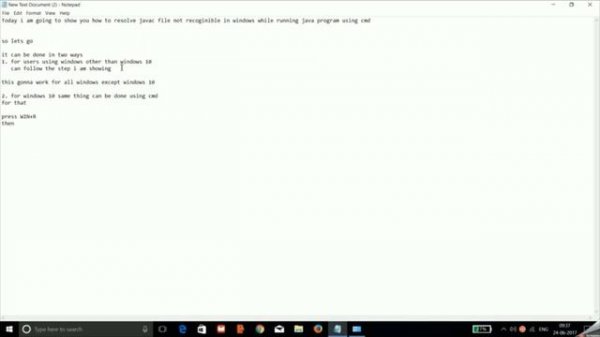 [Solved] Java on windows 10 ( javac not recognized as internal or external ..)