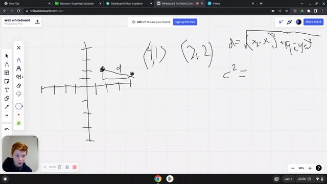 Algebra 2) The distance formula, finding the distance between two points. смотреть онлайн