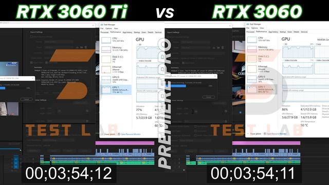 RTX 3060 vs RTX 3060 Ti | Premiere Pro render testing смотреть онлайн