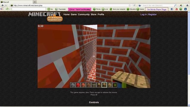 Minecraft Castle (www.minecraft.net/classic/play/) смотреть онлайн