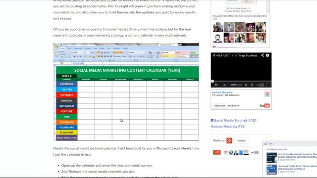 Social Media Content Calendar Template Excel | Social Media Editorial Calendar XLS смотреть онлайн