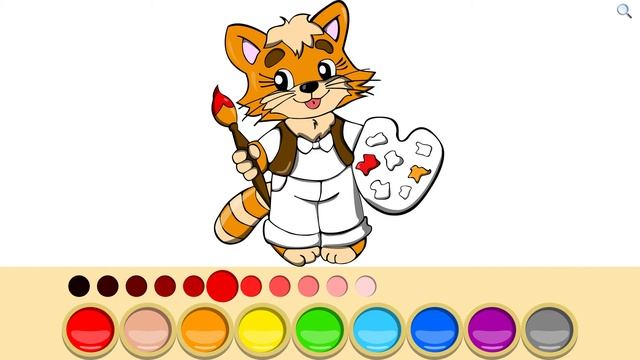 Раскраска - мультик | Котик и краски | Обучающее видео для детей смотреть онлайн
