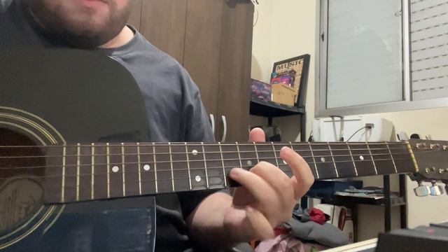 Playing Some Chords On An Acoustic Guitar - FENDER DG-4/BK