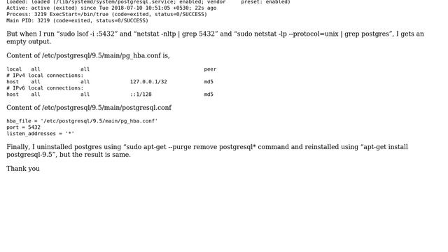 Ubuntu: Postgresql server is not listening смотреть онлайн