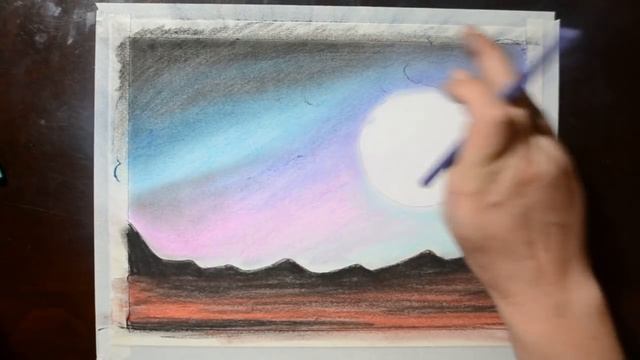 Drawing a Moonlit Night Sky with Soft Pastels for Beginners смотреть онлайн