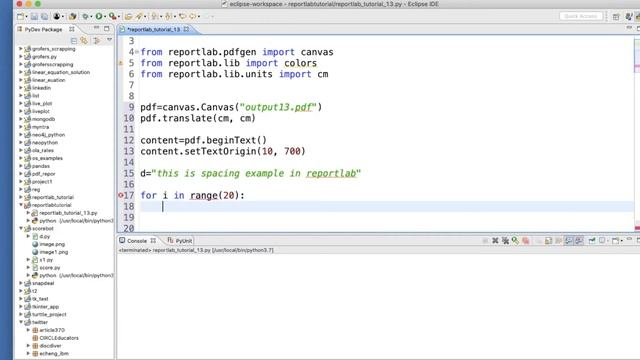 REPORTLAB|REPORTLAB PYTHON|REPORTLAB PYTHON TUTORIAL|REPORTLAB TEXTOBJECT CHARACTER SPACING|PART:13 смотреть онлайн