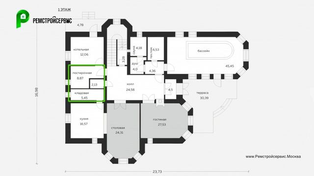 Проект двухэтажного дома с эркером, бассейном и великолепной террасой. Архион М-148 смотреть онлайн