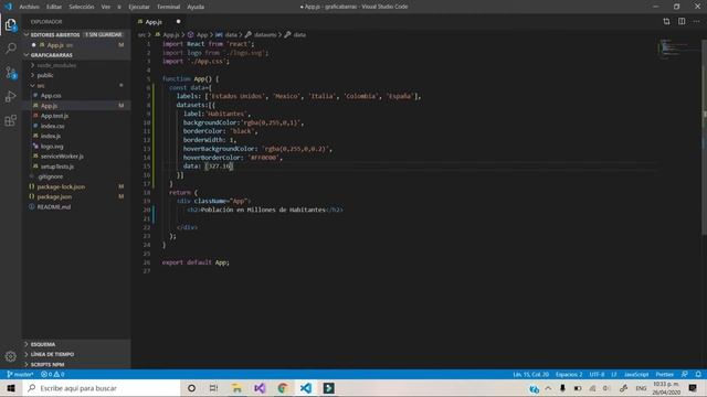 Cómo Hacer una GRÁFICA de BARRAS Básica en REACT JS ? || Tutorial en Español ? смотреть онлайн