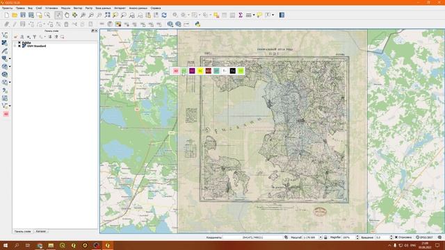 QGIS 2.18: № 8 - Свободная привязка картографических материалов. смотреть онлайн