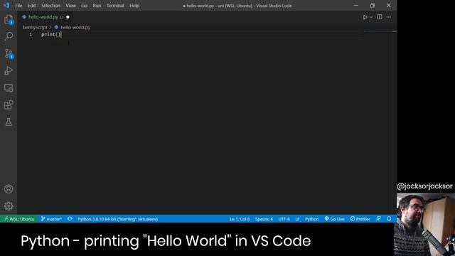 Python - print("Hello World") in VSCode смотреть онлайн
