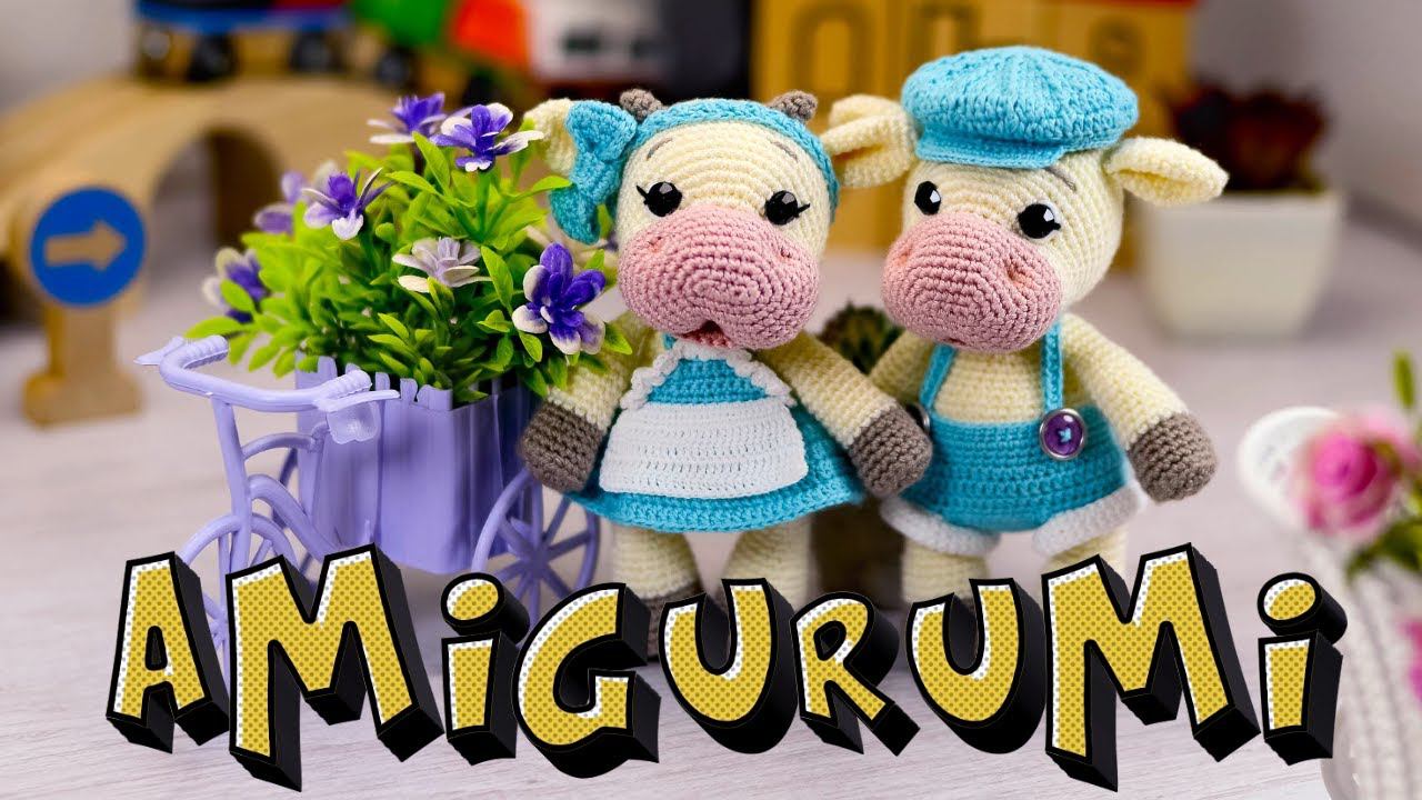 Master class beautiful bull AMIGURUMI | Master class bull and cow | Crochet for beginners смотреть онлайн