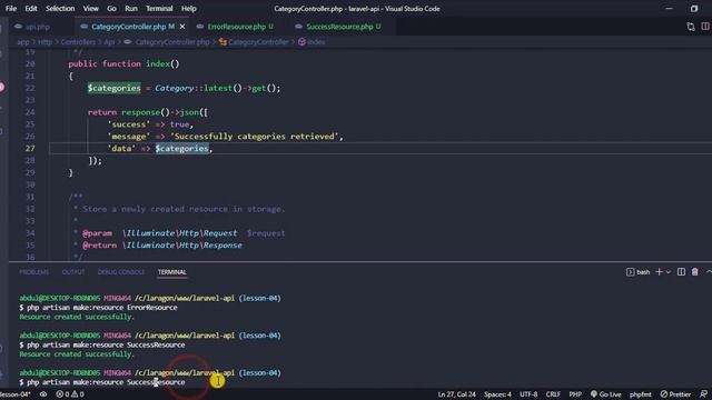 04 API Exception Handling, Model Binding, API Resource, Form Request - Laravel API Development смотреть онлайн