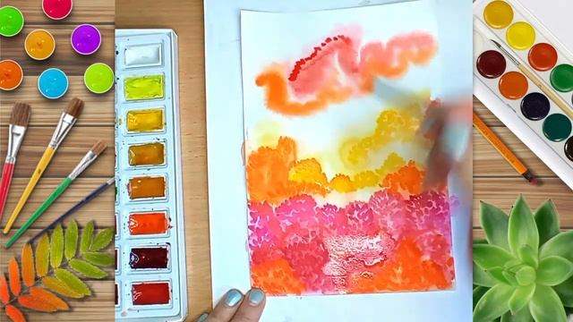 Как нарисовать золотую осень. смотреть онлайн