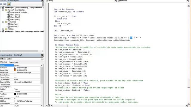 Vídeo 68 - Parte 04 - Conexão VBA + MySQL - Editar dados em um BD remoto смотреть онлайн