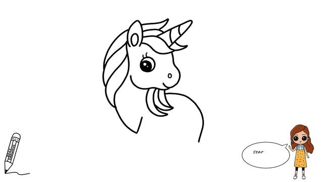 How to Draw Cute Unicorn Step by Step Easy смотреть онлайн