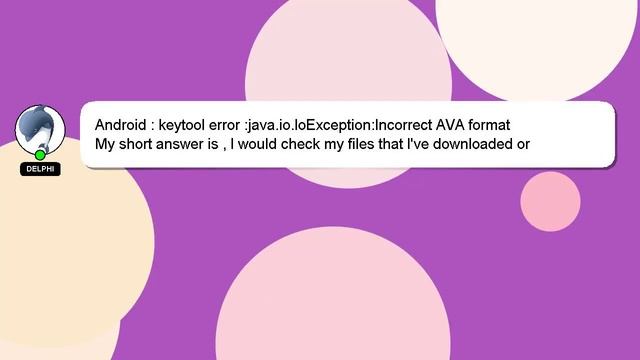 Android : keytool error :java.io.IoException:Incorrect AVA format смотреть онлайн