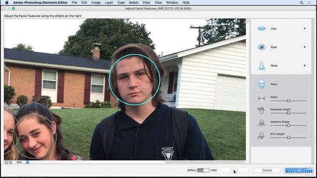 Photoshop Elements Tutorial - Adjust facial features смотреть онлайн