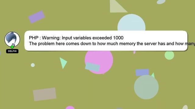 PHP : Warning: Input variables exceeded 1000 смотреть онлайн