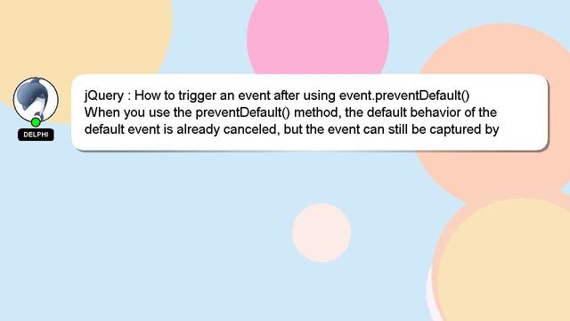 jQuery : How to trigger an event after using event.preventDefault() смотреть онлайн