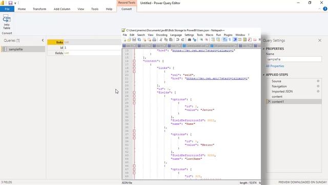 Power BI: working with JSON file stored in a Blob Storage смотреть онлайн