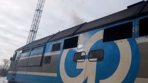 Запуск холодного дизеля тепловоза ТЭП70 0236