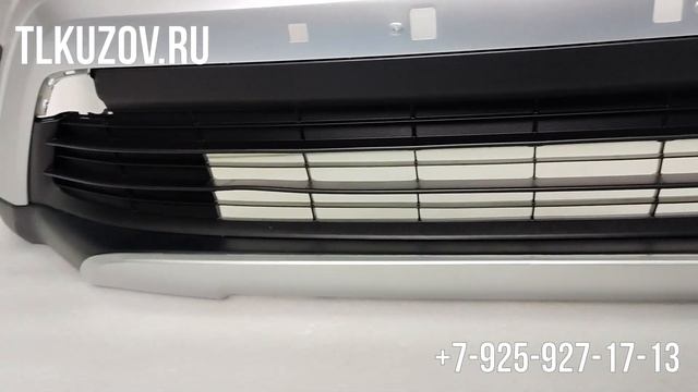 Бампер передний Rav 4 (4) рестаил серебристый с решетками и юбкой смотреть онлайн