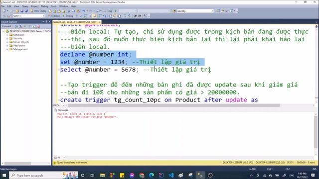 SQL Server-SE1711: Buổi 11. Trigger Update, Trigger After, Biến local và global, Trigger Instead Of смотреть онлайн