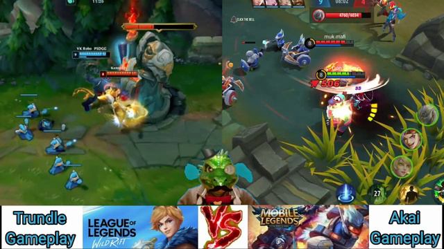 Wild Rift League of Legends Trundle Gameplay Vs Mobile Legend Akai | Alamat ni Kingkong Troll King смотреть онлайн