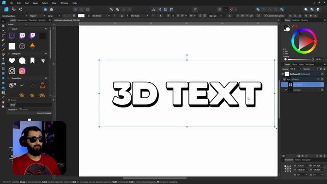 Super Easy - Make 3D Text in Affinity Designer смотреть онлайн