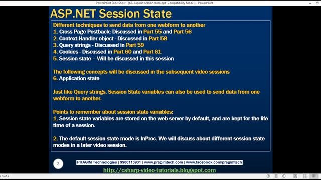 ASP NET Session State in arabic смотреть онлайн