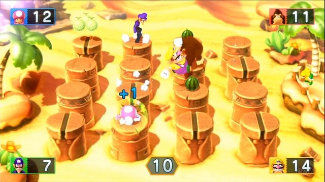 Mario Party 10 Coin Challenge - Wario vs Waluigi vs Donkey Kong vs Toadette Gameplay (2 Player) смотреть онлайн