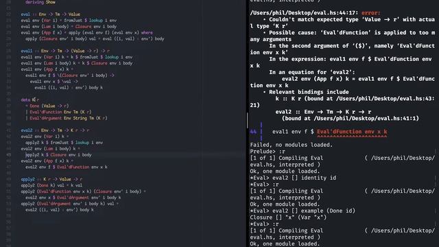 Refactoring a lambda calculus interpreter into a stack machine, in Haskell смотреть онлайн